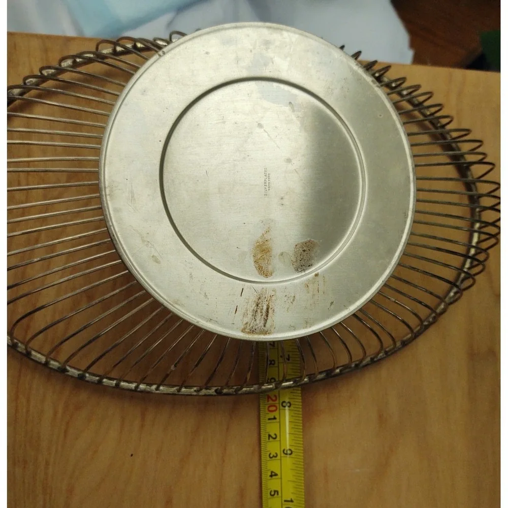 Vintage Silver Plate Oval Wire Bread Fruit Food Basket 12
